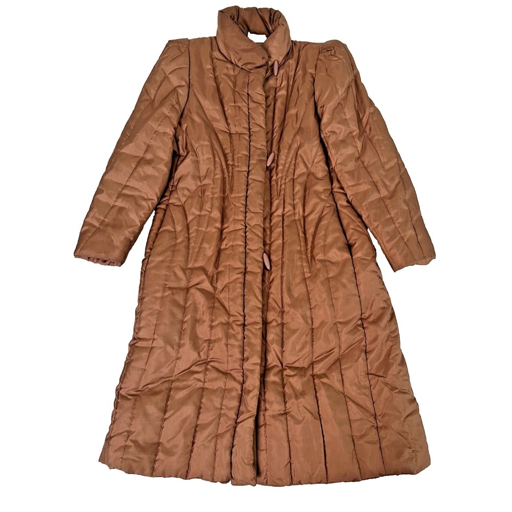 Fleet Street Vintage 80s Korean Down Feather Puffy Coat Long Toggles Mauve Pink